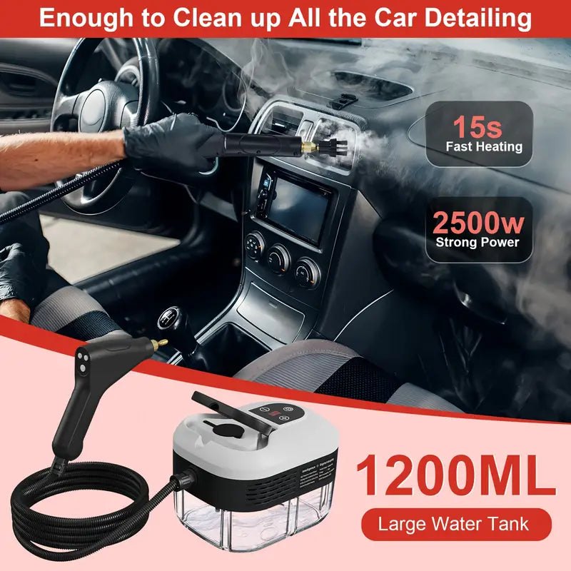 Car interior steam cleaning